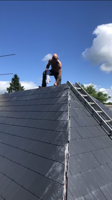 Inspecting the roof